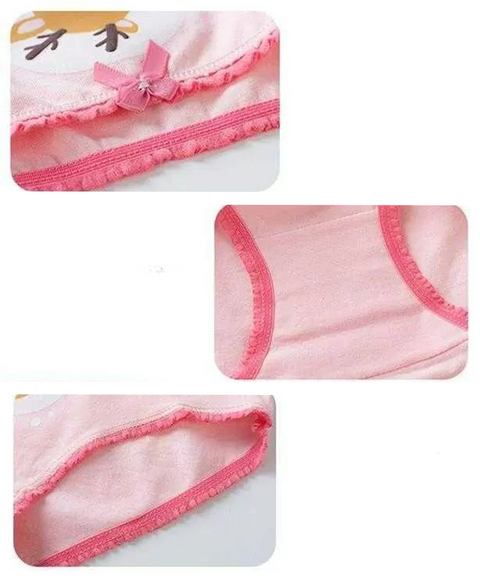 Pink Gal Cotton Bikini Underwear with Lace 6pk