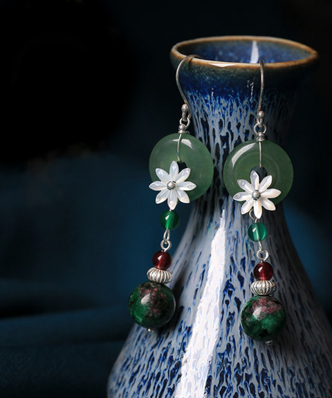 Bells of Ireland Jade Earrings