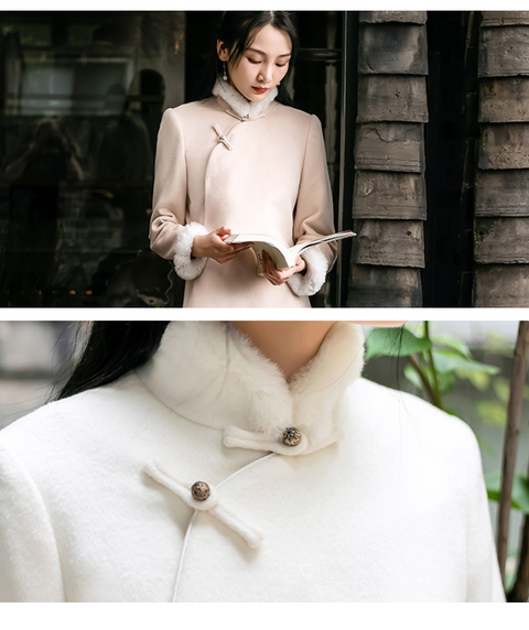 Cheongsam High Collar Woolen Coat