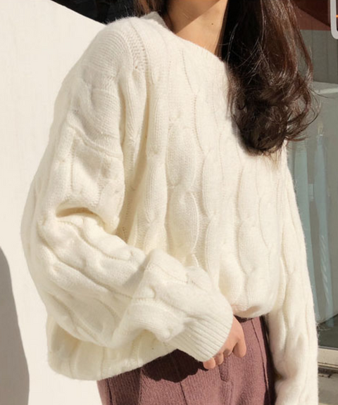 Cable-knit Pullover Sweater