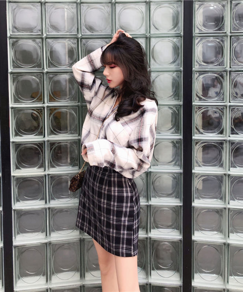 Plaid Tube Skirt