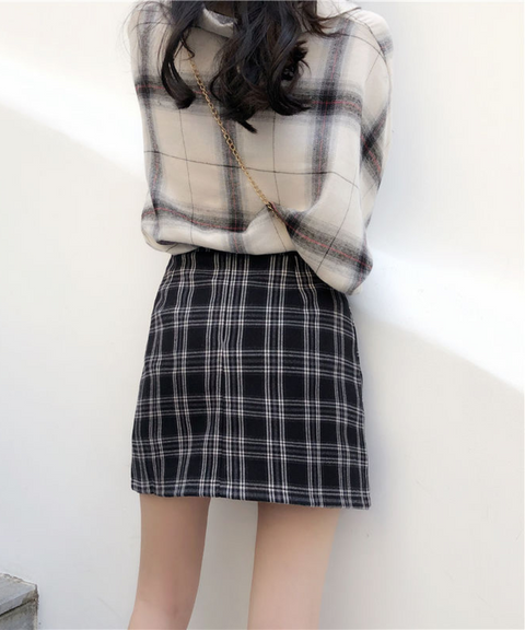 Plaid Tube Skirt