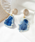 Blue Marble Irregular Resin Earrings