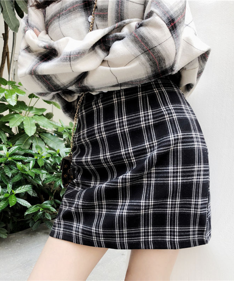 Plaid Tube Skirt