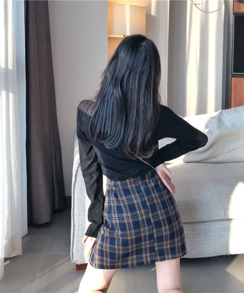 Plaid Tube Skirt