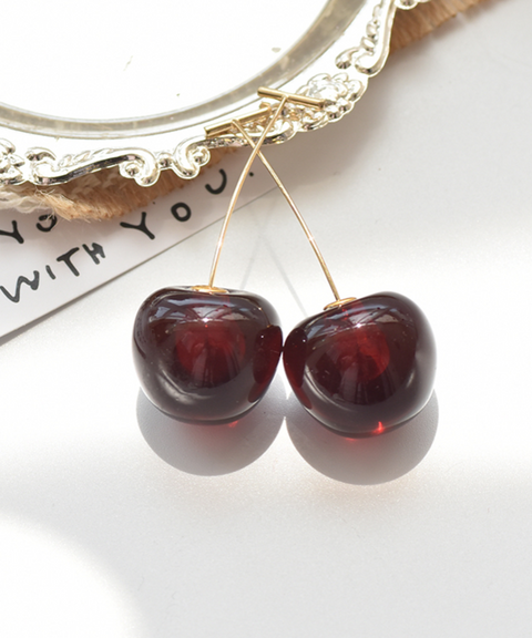 Realistic Cherry Earrings