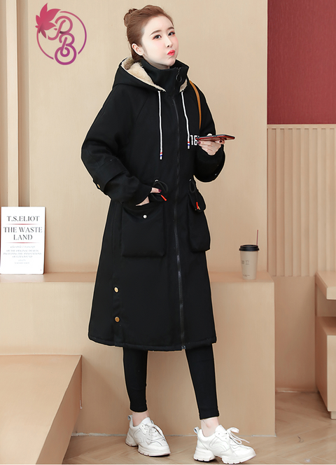 Lamb Wool Oversized Hooded Coat