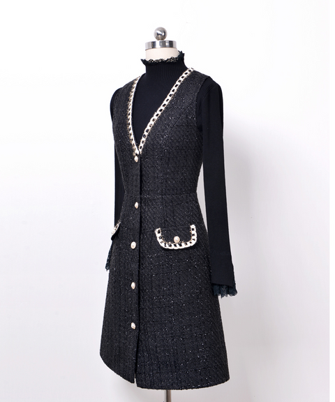 Wool A-Line Vest Dress