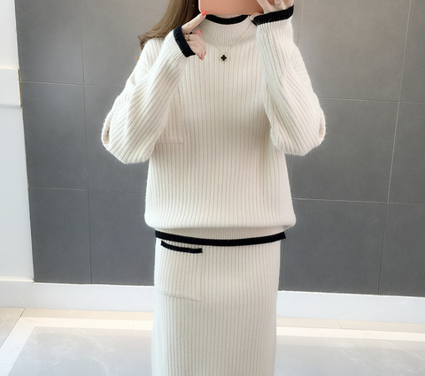 Knitted Two-piece Sweater Set
