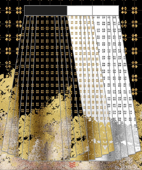 Woven Gold Plaid Skirt