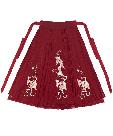 Nine-Tail Foxy Charm Embroidered Gown Set