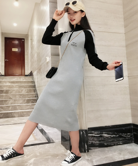 Polo Knit Sweater Dress