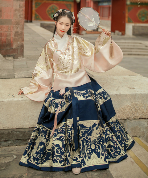 Noble Dragon Woven Blouse Skirt Set