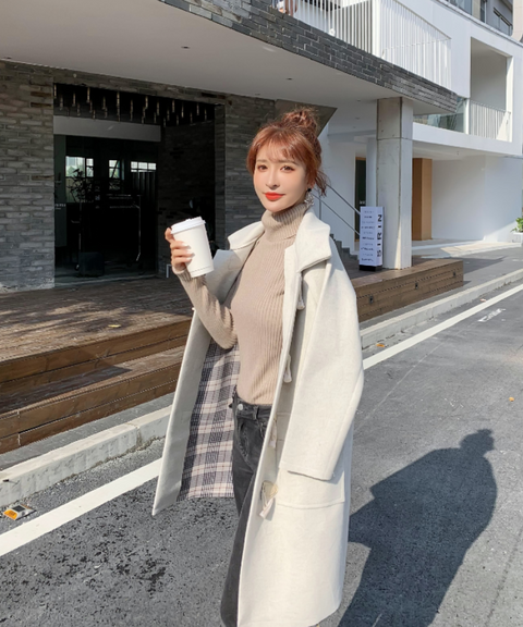 Textured Wool Swing Coat