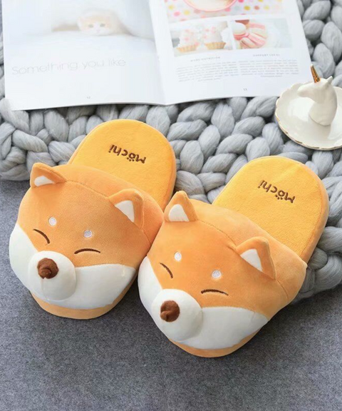 Shiba Inu & Husky Plush Slippers