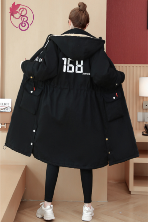 Lamb Wool Oversized Hooded Coat