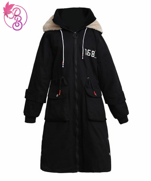 Lamb Wool Oversized Hooded Coat