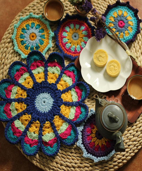 Mandala Crochet Coasters