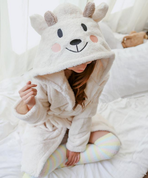 Kawaii Sheep Fleece Hoodie Pajamas