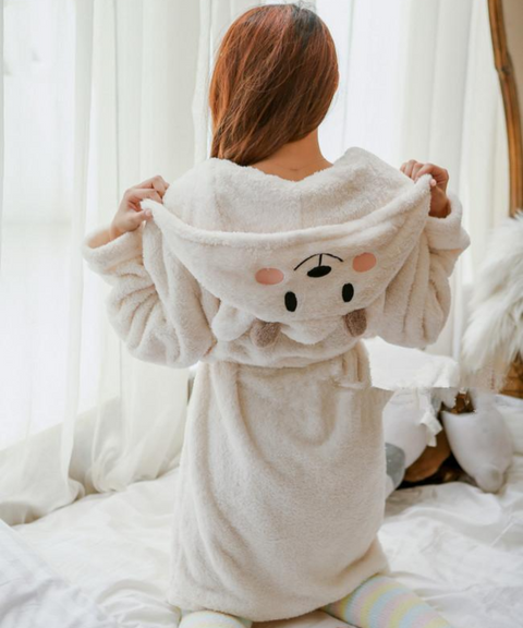 Kawaii Sheep Fleece Hoodie Pajamas