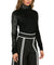 Faux Leather-Scale Turtleneck Top